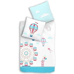 termana RIESENRAD Bed Linen Set, Girls' Bed Linen, Children's Bed Linen, Hot Air Balloon, Kimmes, Pillowcase 80 x 80 cm + Duvet Cover 135 x 200 cm, 100% Cotton