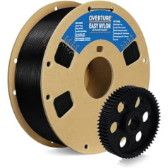 OVERTURE Nylon Filament 1.75 mm 3D Printer Filament, Polyamide (PA) 1 kg Spool (2.2 lbs), Dimensional Accuracy +/- 0.03 mm, Fit Most FDM Printers (Black)