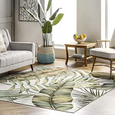 nuLOOM Elen 4ft x 6ft Machine Washable Natural Leaves Rug