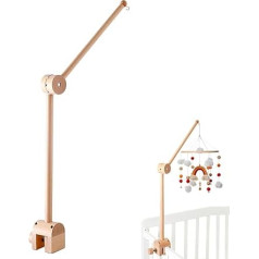 Mobile Wood for Baby Cot, 360° Rotatable Baby Mobile, Mobile Holder Wood for Baby Cot, Baby Mobile Holder, Changing Table, Wood for Baby Cot, Hanging Wind Chimes, Bed Bell