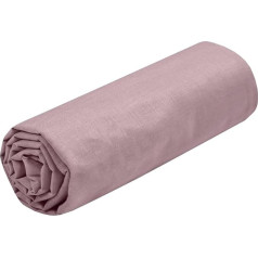 Lovely Casa - Fitted Sheet Size 180 x 200 cm, Large Fitted Height 30 cm, 100% Cotton, Oeko-Tex Certified, Colour: Dusky Pink, Eden Model - Bed Linen for Home - Soft and Comfortable for Cuddly Nest