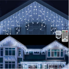 CERIAL 20 m 540 LEDs Light Curtain Outdoor Icicle Fairy Lights Christmas Icicle Fairy Lights with 108 Drops for Outdoor Holiday Wedding Christmas
