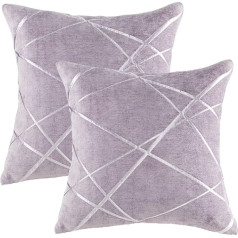 GIGIZAZA Cushion Cover, 50 x 50 cm, Purple Cushion Covers, Decorative Cushion Cover for Sofa, Bedroom, Living Room, Set of 2