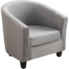 Meigeh Velvet Armchair Protector, Set of 2, Stretch Armchair Throw, Slipcovers, Cocktail Chair for Tullsta Chair, Light Grey