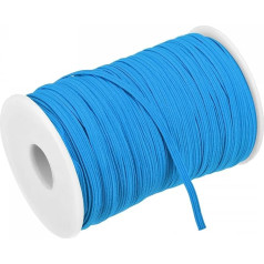 sourcing map Flat Elastic Cord for Sewing 3mm 100 Yards Knitting Heavy Stretch Tape Spool for DIY Crafts Aqua Blue