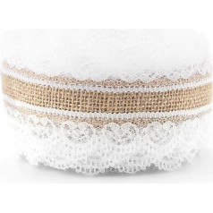 Burlap Ribbon, 10M Natural Burlap Roll with Heart Lace Burlap for DIY Crafts, Christmas, Weddings, Crafts, Decoration, Crafts, Hessian and Lace Decoration