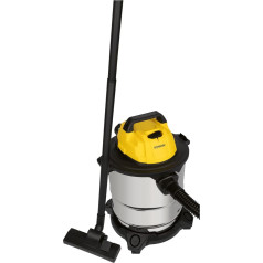 Bomann BS 6058 CB INOX 3-in-1 Wet/Dry Vacuum Cleaner with Blower Function, 20 L Tank, Extra Long Cable (5 m) with Washable Permanent Filter, 1200 Watt, Yellow