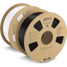 JAYO PLA+ Filament 1.75 mm, 3D Printer Filament PLA Plus 2.2 kg, Neatly Wound Filament, Dimensional Accuracy +/- 0.02, 2 Spools PLA+ Black and White