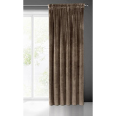 Eurofirany Villa Velvet Curtain Soft 1 Piece Elegant Thick Curtain 290 g/m2 Elegant Smooth Plain Fluffy Modern Classic Living Room Bedroom Lounge