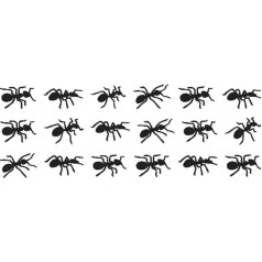 Ambiance-Live Wall Sticker Ants Walking 25 x 70 cm Black