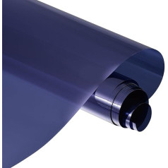 sourcing map Window Film Sunlight Blocking Privacy Film One Way Glass Cover Film Protection 3.0 m x 0.5 m Dark Blue for Home Office