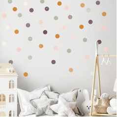 lovely label Wall Sticker Self-Adhesive Dots Sage/Plum/Orange/Rose - Dots Wall Sticker - Wall Sticker Bedroom Girl & Boy Wall Decoration Baby/Children