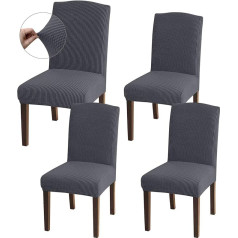 Granbest Dining Chair Slipcovers, High Stretch Universal Fit Jacquard Parson Removable Chair Protectors for Dining Room, Kitchen, Restaurant and Hotel (Set of 4, Grey)