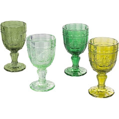 Villa d'Este Home Tivoli 5911615 Syrah Greenery Clear Glass Wine Glass, 265ml Capacity, Set of 4