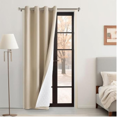 MIULEE Curtains Double Layer Thermal Curtain Against Cold and Heat, 1 Piece Thick Thermal Curtain Cold Protection Door Curtain, Beige Curtains, Thermal Curtain Blackout the Wind, Cold Protection