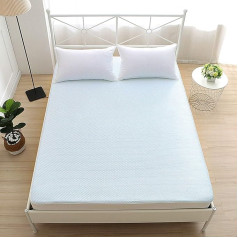 Vagasi Mattress Protector Nylon Fitted Sheets Waterproof Cool with Rubber Blue 120 x 200 cm + 35 cm