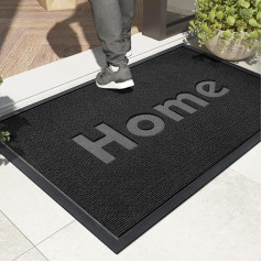 Color G Home Doormat Outdoor and Indoor, Door Mat Outdoor Non-Slip, Weatherproof, Washable Dirt Trapper Mat, Carpet Entrance Rug, Door Mat for Front Door, Kitchen, Balcony (60 x 90 cm, Black)