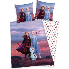 Frozen 2 Bed Linen with Reversible Motif 135 x 200 cm + 80 x 80 cm (Anna, Renforcé)