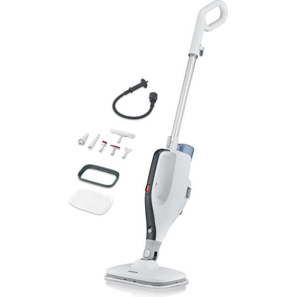 SEVERIN SC 7145 2-in-1 Steam Cleaner with Multi-Purpose Function and Practical Combination Accessories, for Hard Floors and Carpets, Removes 99.9% Bacteria, 5 Seconds Heating Time, 1,400 W, 2.7 kg,