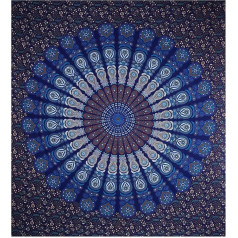 AVA Collections Large Mandala Tapestry Wall Hanging Indian Cotton Boho Bohemian Psychedelic Hippie Yoga Mat Beach Rug Towel Blanket (Size 90
