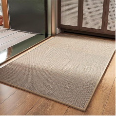 farsky Linen Washable Doormat, Rubber Floor Mats, Absorbent and Moisture-Resistant, Indoor Doormats, Kitchens, Bathrooms, Floor Mats, Home Door, Door Mat, Brown (60 x 90 cm)