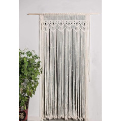 Hysunland Macrame Curtains for Windows/Doors Handmade Boho Curtains for Bedroom Wedding Photo Backdrop 37.4