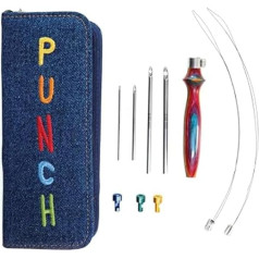 KnitPro - KnitPro Smooth Finished Swinging Wood and Shiny Metal Punch Needles Embroidery Kit - 1 Set