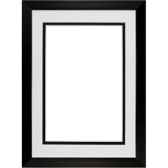 Rainbow Strip Matte Black and Matt White Picture Frame Photo Frame Poster Display Snap Frame with Double Mount – Choose with Real Glass and Perspex Glass – DM R Blkmatandwhtmat PX – RL Glsparent