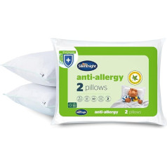 Silentnight 2 Pack Anti Allergic Soft Pillows 2 Pack Soft Support Pillow with Bouncy Fibres Ideal for Front and Stomach Sleepers Hypoallergenic and Machine Washable