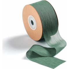 MORSUNBELA Chiffon Ribbon Green 3.8 cm x 23 m Gift Ribbon Wide Ribbon Wedding Fabric Green Gift Decorative Ribbon Birthday Silk Ribbon