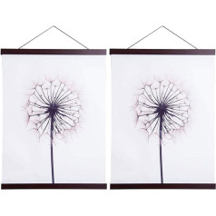Sanauto Magnetic Poster Hanger, Light Wood Frame Hanger for Photo Picutre Canvas Art Large Size Wall Map Print Wall Hanging (22 Inches, Walnut, 2 Packs)