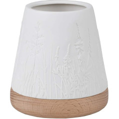 Räder Living 15407 Lantern Floral Grasses Porcelain with Birch Wood Height 13 cm
