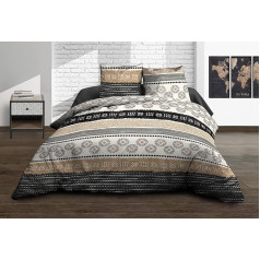 Le linge de Jules Yuma Duvet Cover 220 x 240 cm with 2 Pillowcases Pure Cotton 57 Thread Count