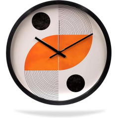 Analog Round Wall Clock - Silent Movement - Symmetry Design - Modern Style - Ideal for Kitchen, Office, Living Room or Bedroom - 30cm - Current