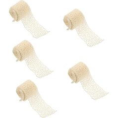 STOBOK 5 Rollen Stickerei Spitze Spitzenkleid Weißes Seidenband Weißes Dekor Weiße Verzierungen Weißes Besticktes Kleid Weiße Kleidung Makramee-fransenband Milchseide Handbuch Zubehör