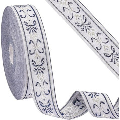 AHANDMAKER Retro Jacquardband (91)26cm Stickband 1 1/8(1) cm Floraler Stoffbesatz Boho Jacquardbesatz DIY Spitzenbesatz Zum Nähen von Kleidungs Und Taschendekorationen