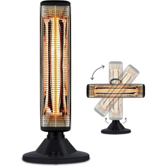 Enders Florence Electric Floor Heater, Mushroom Heater, Infrared Radiant Heat, 60° Oscillation Function, for Indoor and Outdoor Use, 2 Power Settings up to 900 W #4923