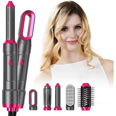 Hot Air Brush Set Hair Styler Set, 5 in 1 Air Styler, Negative Ion Hairstyler with Hair Dryer, Round Brush Hairdryer, Hair Dryer Brush, Straightening Brush, Air Styler Thermal Brush Hair Dryer