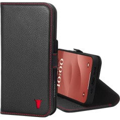 TORRO Case Compatible with iPhone 15 Pro - Premium Leather Case with Stand Function and Card Slots - Black
