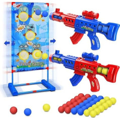 LUKAT Shooting Toy for 6 7 8 9 10+ Years Boys & Girls, Popper Air Toy Guns with Movable Target, Outdoor Garden Toy Gifts for Children - Compatible with Nerf Gun