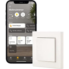 Eve Light Switch - Smart Light Switch, Single, Toggle & Cross Switch, Compatible with Multiple Switches, Schedules, Customizable Design, No Bridge Needed, Apple HomeKit, Bluetooth, Thread