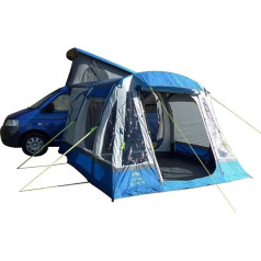 OLPRO Outdoor Leisure Products Loopo Breeze Inflatable Motorhome Awning 3.1m x 3.9m with Canopy Poles, Blue and Grey