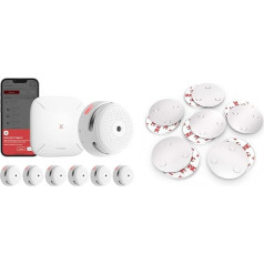 X-Sense XS01-M ProConnected Smoke Detector with SBS50 Base Station & conecto CC50473 Magnetic Attachment Universal Magnetic for Smoke Detector Warning Alarm 6, Silver, Set of 6 Magnetic Holders