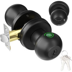 FITNATE Fingerprint Lock, Biometric Door Lock, Rechargeable Lock with Key, Intelligent Door Handle for Bedrooms, Offices and Hotels