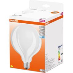 OSRAM LED Star GLOBE125 Matte Filament LED Lamp in Globe Shape with 125 mm Diameter, E27 Socket, Cool White (4000 K), 2452 Lumens, Replacement for Conventional 150 W Bulbs, Pack of 4