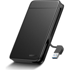 2,5'' SATA SSD cietā diska korpuss ar integrētu USB kabeli melns