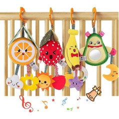 TUMAMA Baby Toy 6 Months Soft Rattle Cot Pram Toy for Newborn Car Seat Fruit Rattle Baby Toy 0 12 Months