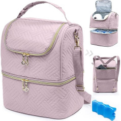 Breast Milk Storage Bag with Ice Pack for 6 MAM Bottles - Breast Pump Bag with Cooler Bag for 6 Baby Bottles up to 9oz - Breast Milk Pump Bag, Bottle Cooler Bag for Day Care, Pink, Bag