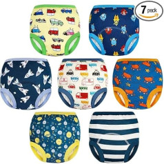 FLYISH DIRECT Potty Training Trousers, Pure Cotton Training Underwear for Boys and Girls, 7 Packs Training Trousers, Potty Training, 130/6T
