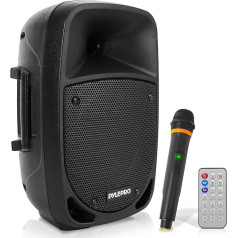 Pyle PA Music Box, Party Box, Portable Karaoke Machine with Microphone, Party Speaker with Bluetooth, Sound System 8 Inch Subwoofer, PA System Complete Set, Karaoke Set LED Battery Display,